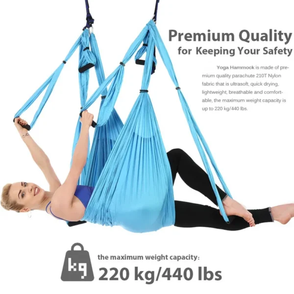 15 Color 6 Handles Anti-gravity Aerial Yoga Hammock Set Multifunction Yoga Belt Flying Yoga Inversion Tool with Carry Bag - Image 4