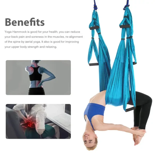 15 Color 6 Handles Anti-gravity Aerial Yoga Hammock Set Multifunction Yoga Belt Flying Yoga Inversion Tool with Carry Bag - Image 5