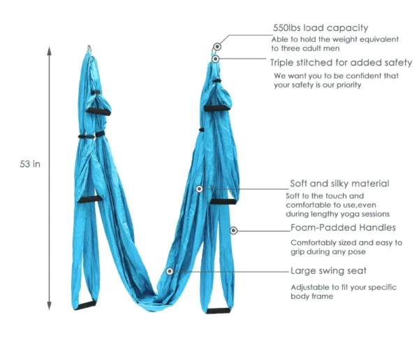 15 Color 6 Handles Anti-gravity Aerial Yoga Hammock Set Multifunction Yoga Belt Flying Yoga Inversion Tool with Carry Bag - Image 2