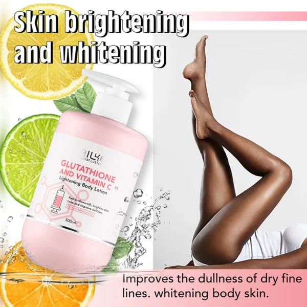 AILKE Vitamin C & Glutathione Brightening Body Lotion, Even Skin Tone, Lightening, Neck, Elbows, Armpits, Legs, Glowing Cream - Image 3