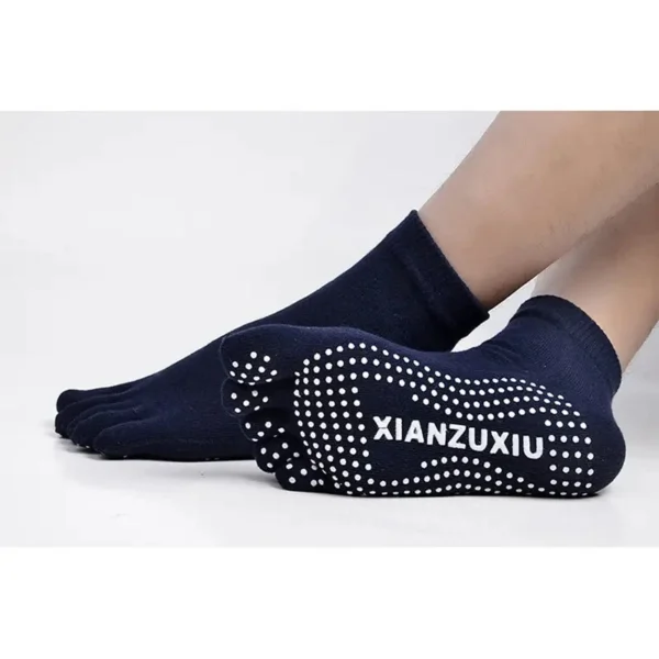 2024 Men Pilates Socks Wholesale Cotton Breathable Non-Slip Massage Yoga Socks Cotton YOGA Sports Five-finger Socks 5 toe socks - Image 3