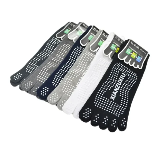 2024 Men Pilates Socks Wholesale Cotton Breathable Non-Slip Massage Yoga Socks Cotton YOGA Sports Five-finger Socks 5 toe socks