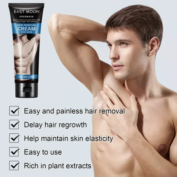 Vitamin Men Hair Removal Cream Growth Inhibitor Gently Painless Private Parts Long Lasting Soothing Whole Body Depilatory Cream - Image 3