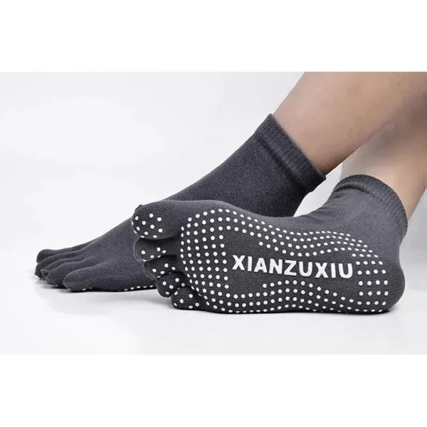 2024 Men Pilates Socks Wholesale Cotton Breathable Non-Slip Massage Yoga Socks Cotton YOGA Sports Five-finger Socks 5 toe socks - Image 6